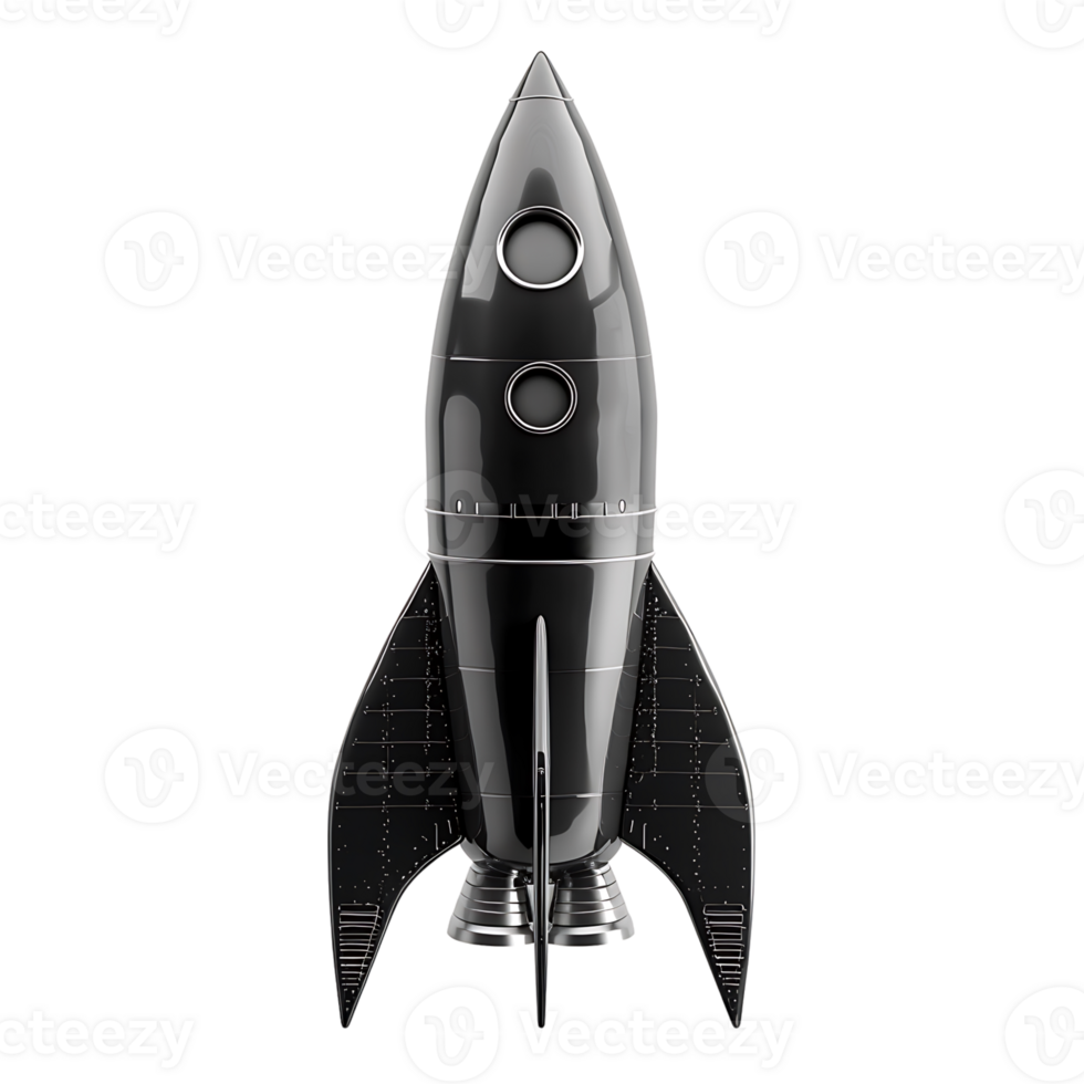 Spaceship rocket on isolated transparent background png