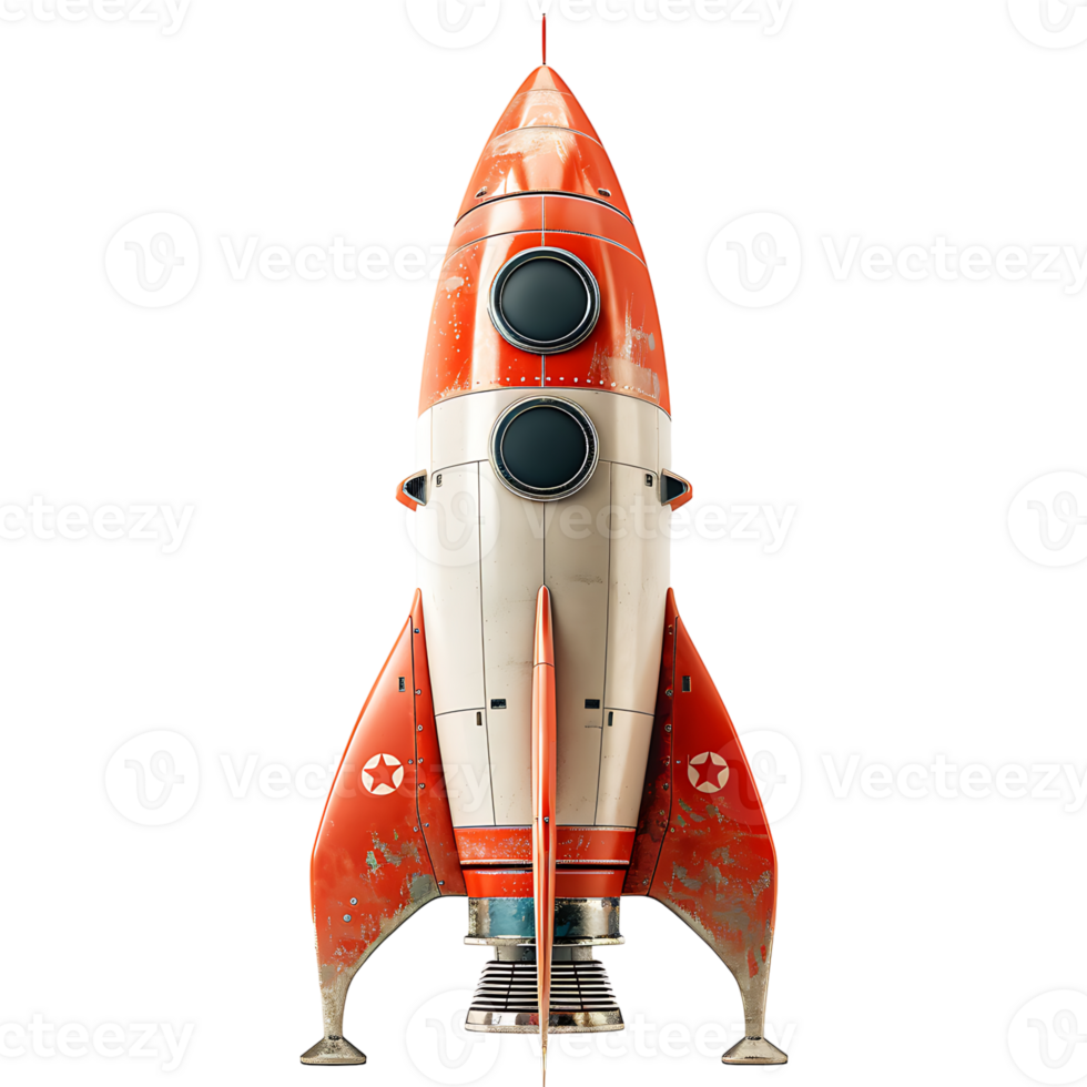 Spaceship rocket on isolated transparent background png