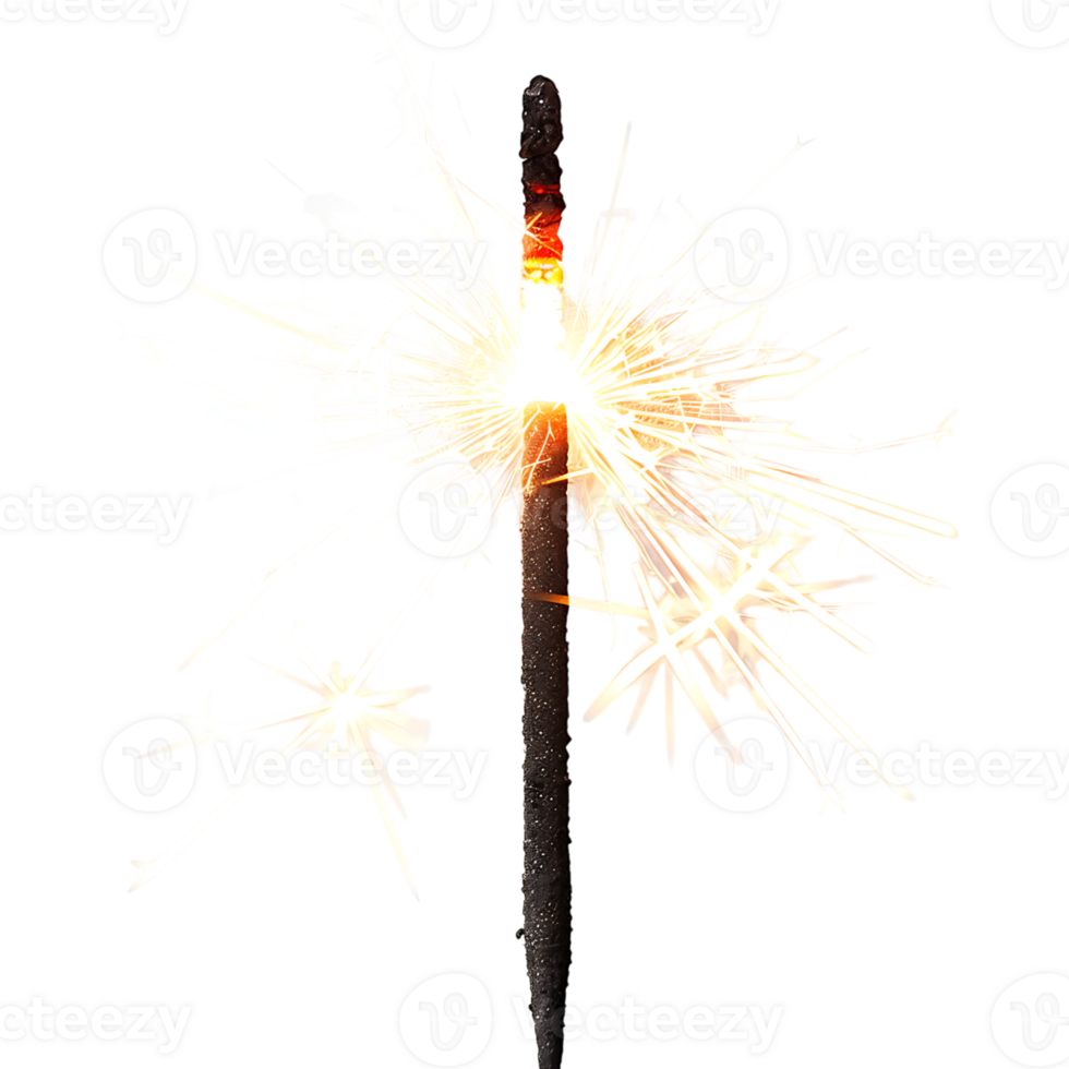 Sparkler on isolated transparent background png