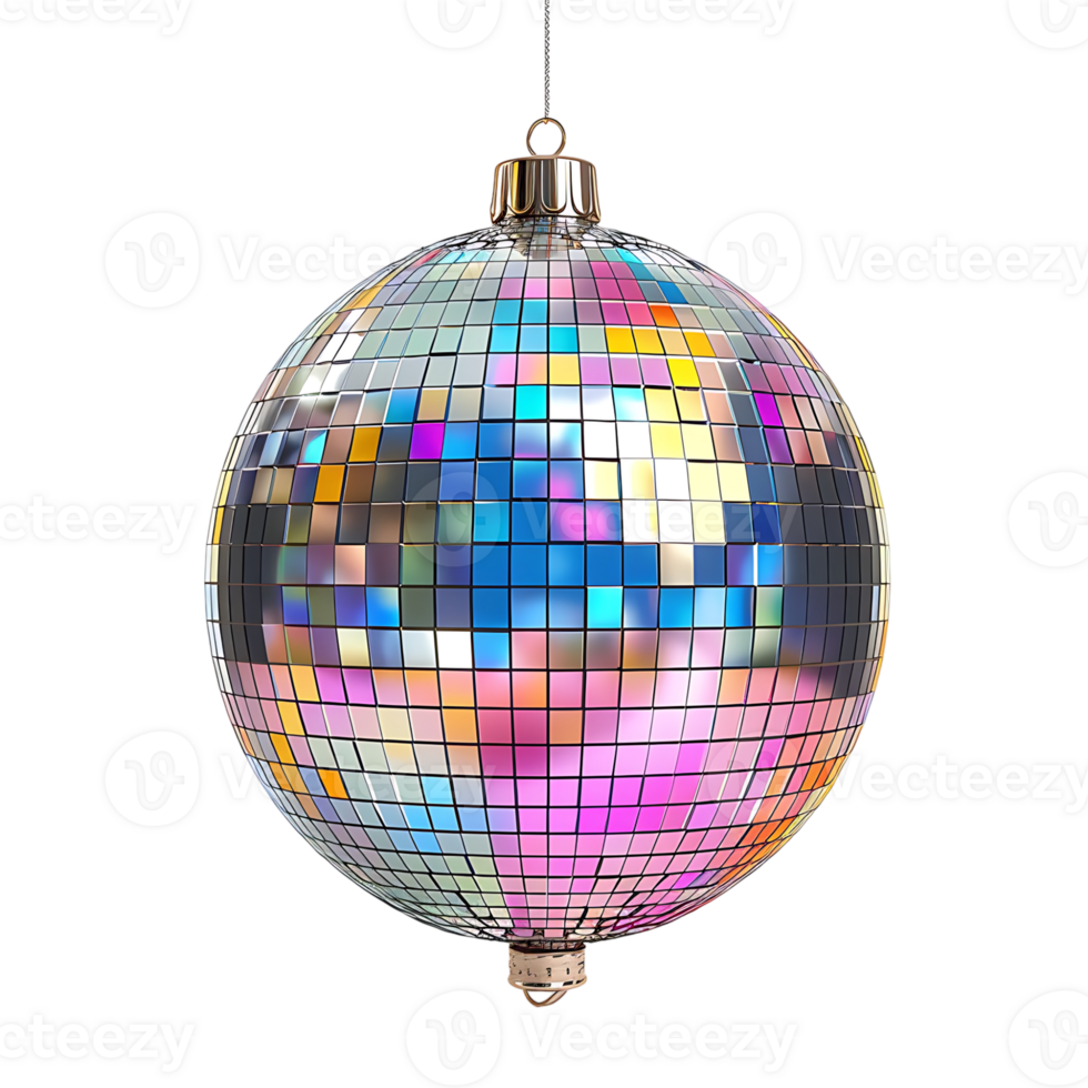 Mirror disco ball on isolated transparent background png