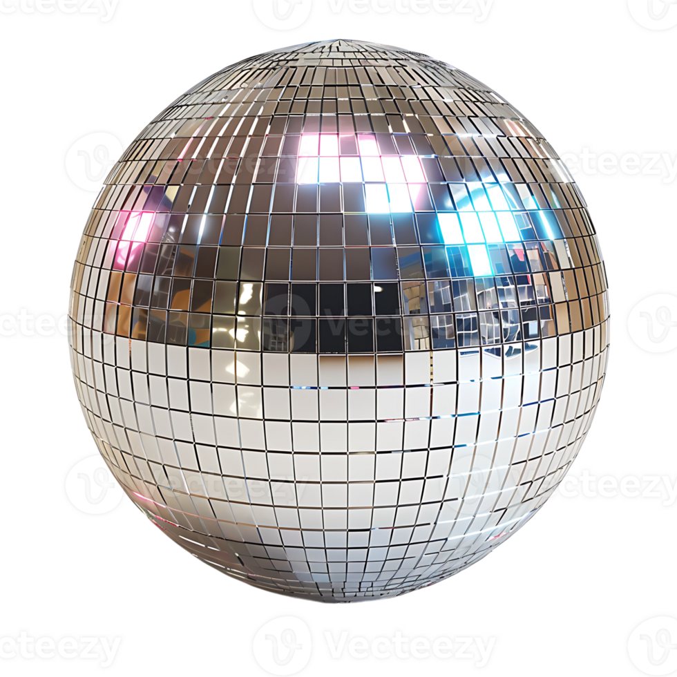 Mirror disco ball on isolated transparent background png