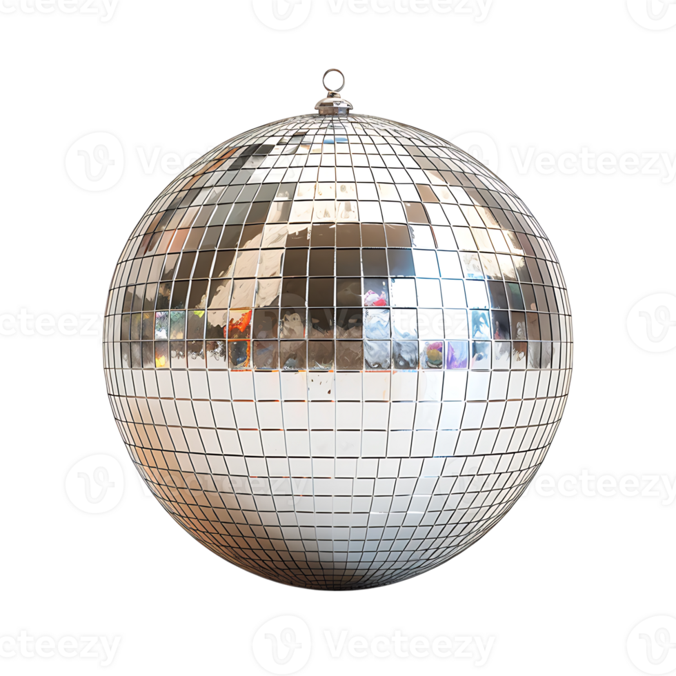 Mirror disco ball on isolated transparent background png