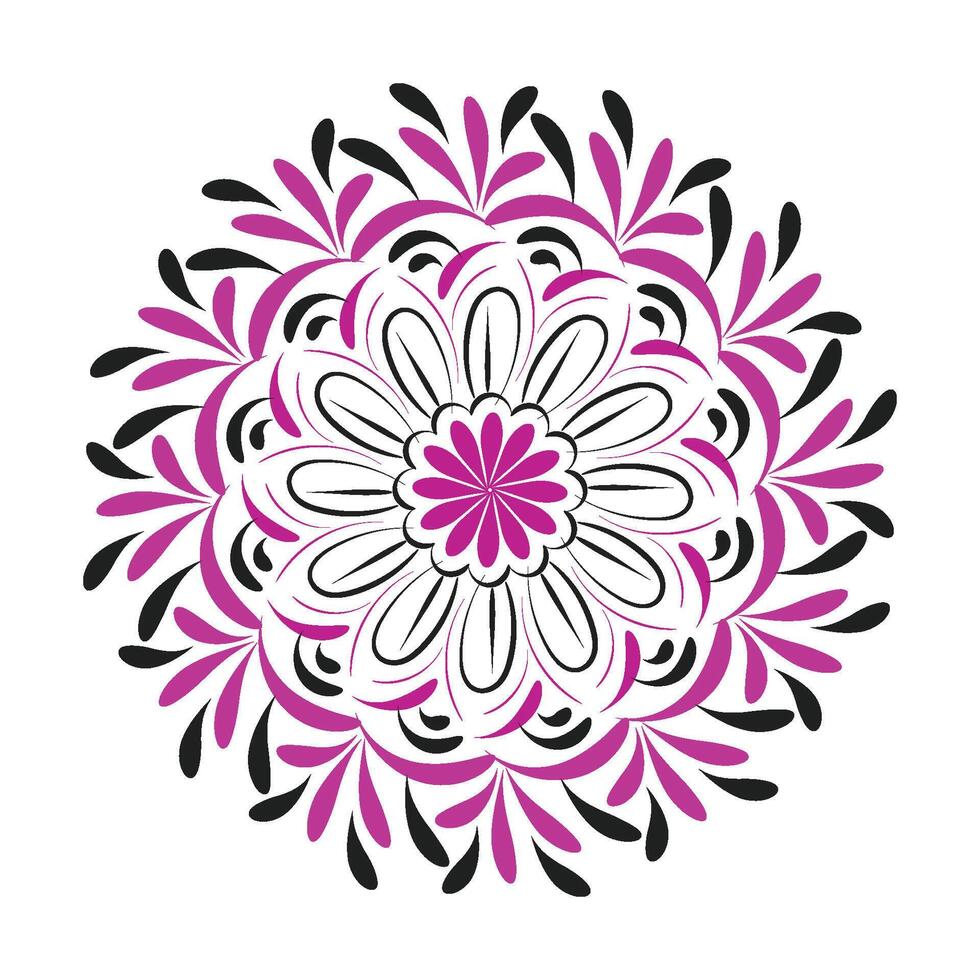 Elegant Simple Mandala line Drawing for print or use as Embroidery design vector