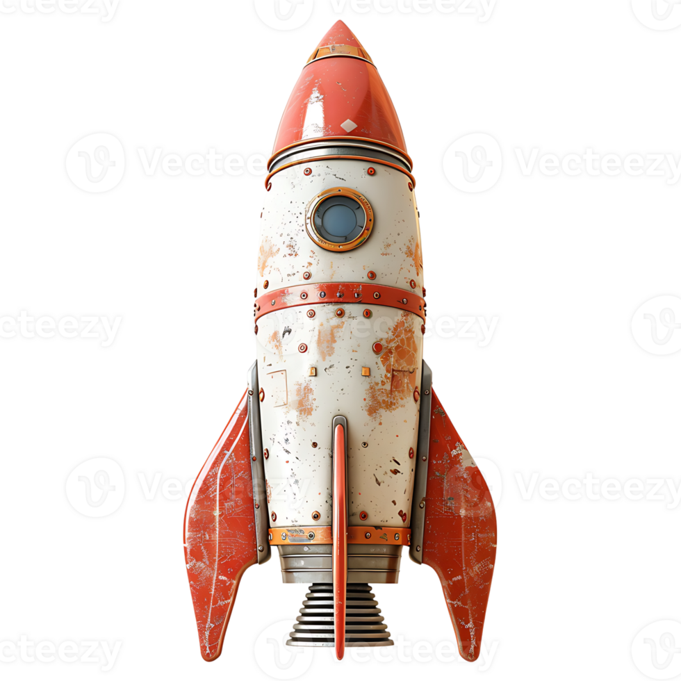 Spaceship rocket on isolated transparent background png