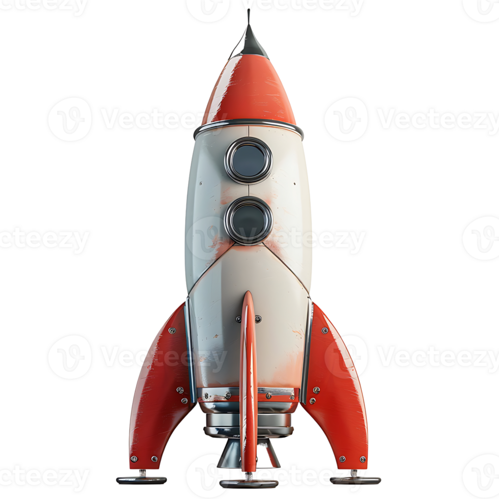 Spaceship rocket on isolated transparent background png