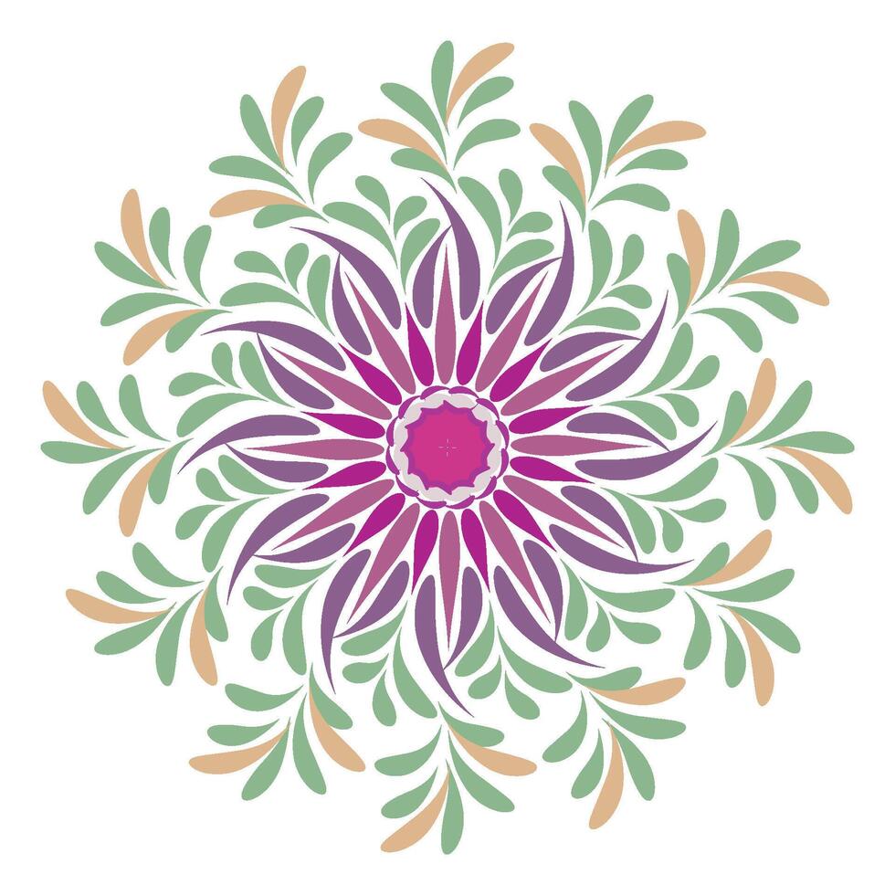 Elegant Simple Mandala line Drawing for print or use as Embroidery design vector