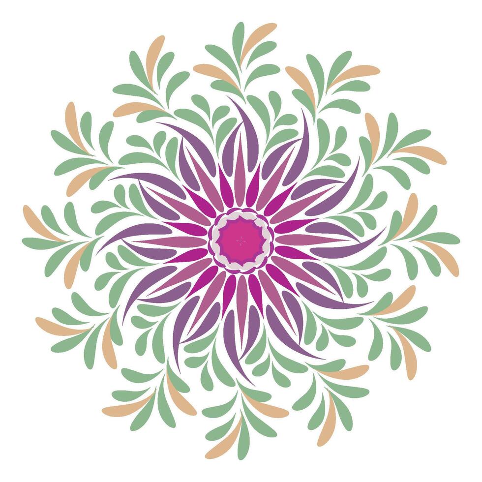 Elegant Simple Mandala line Drawing for print or use as Embroidery design vector