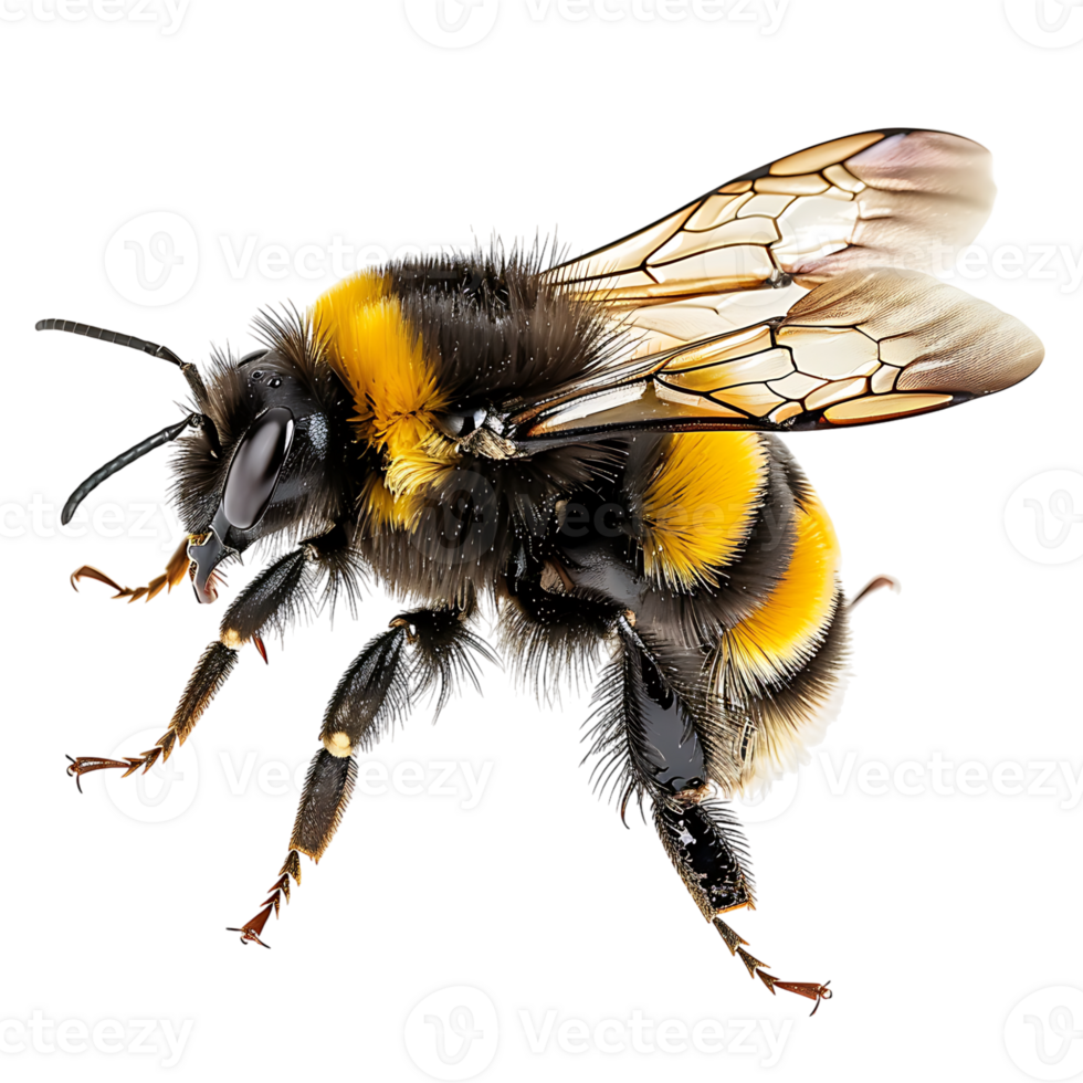 Bumblebee flying on isolated transparent background png