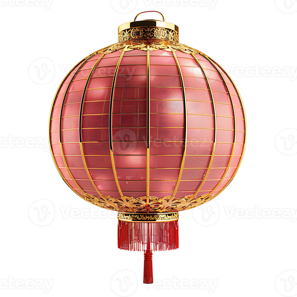 3d chinese new year lantern on isolated transparent background png