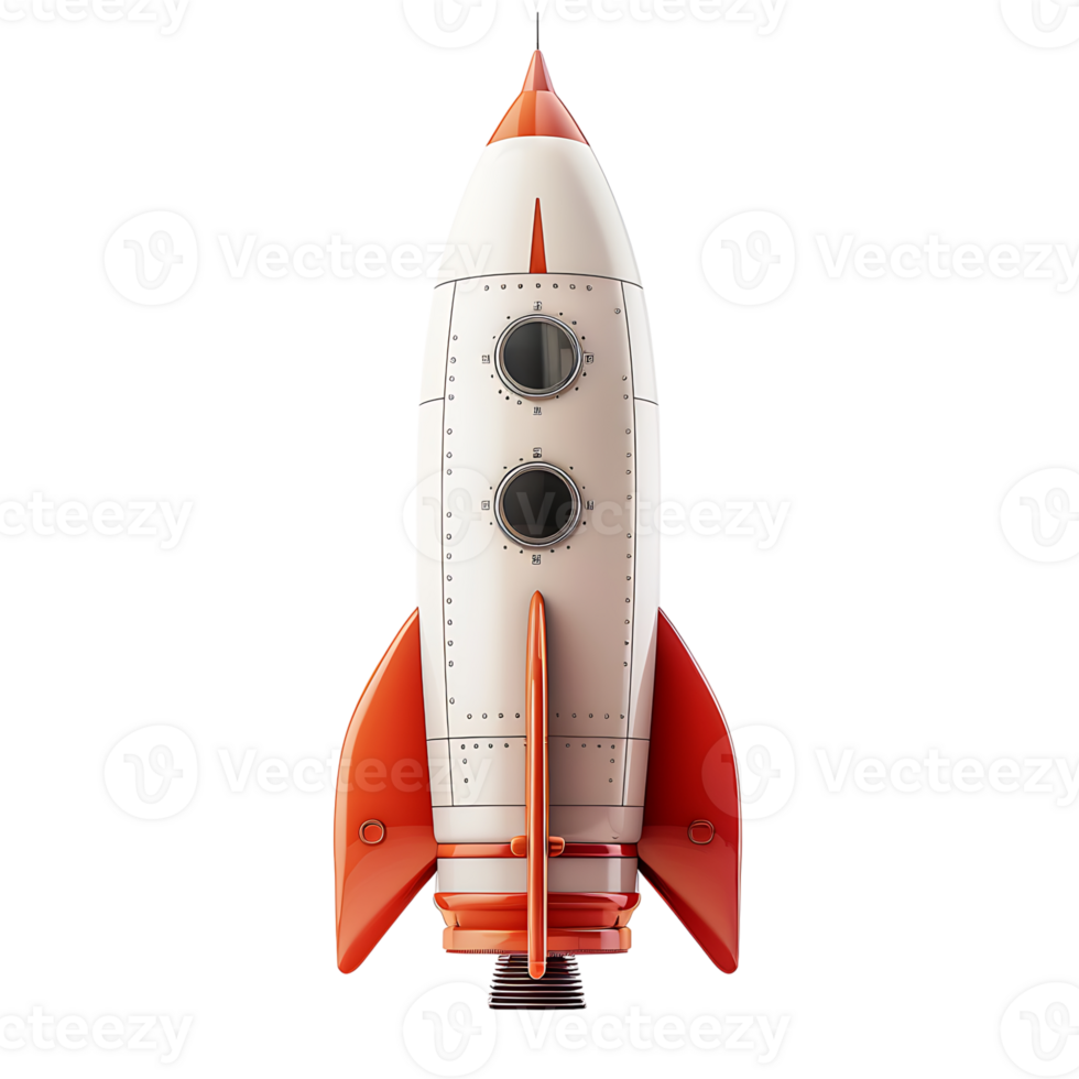 Spaceship rocket on isolated transparent background png