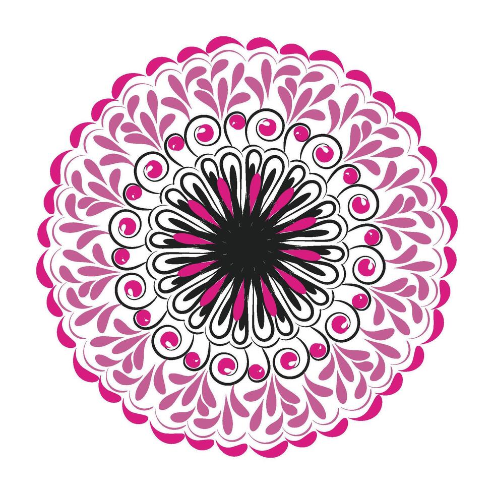 Elegant Simple Mandala line Drawing for print or use as Embroidery design vector