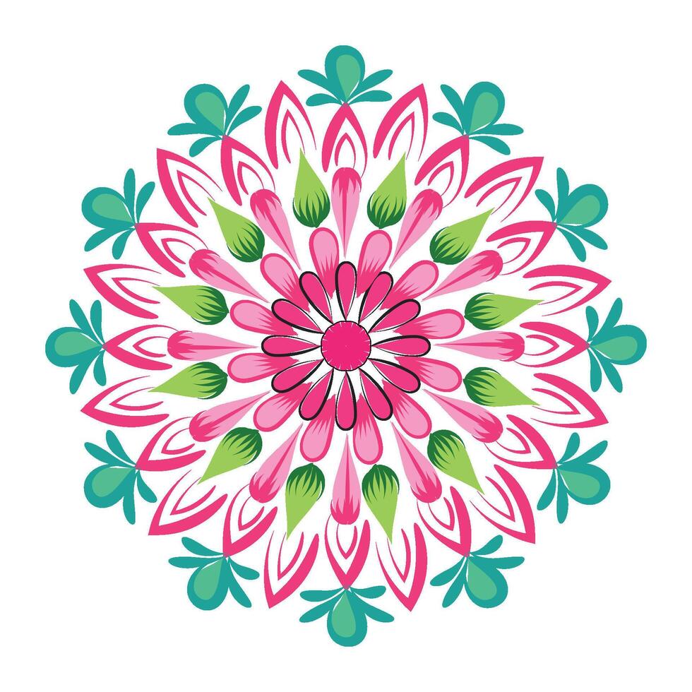 Elegant Simple Mandala line Drawing for print or use as Embroidery design vector
