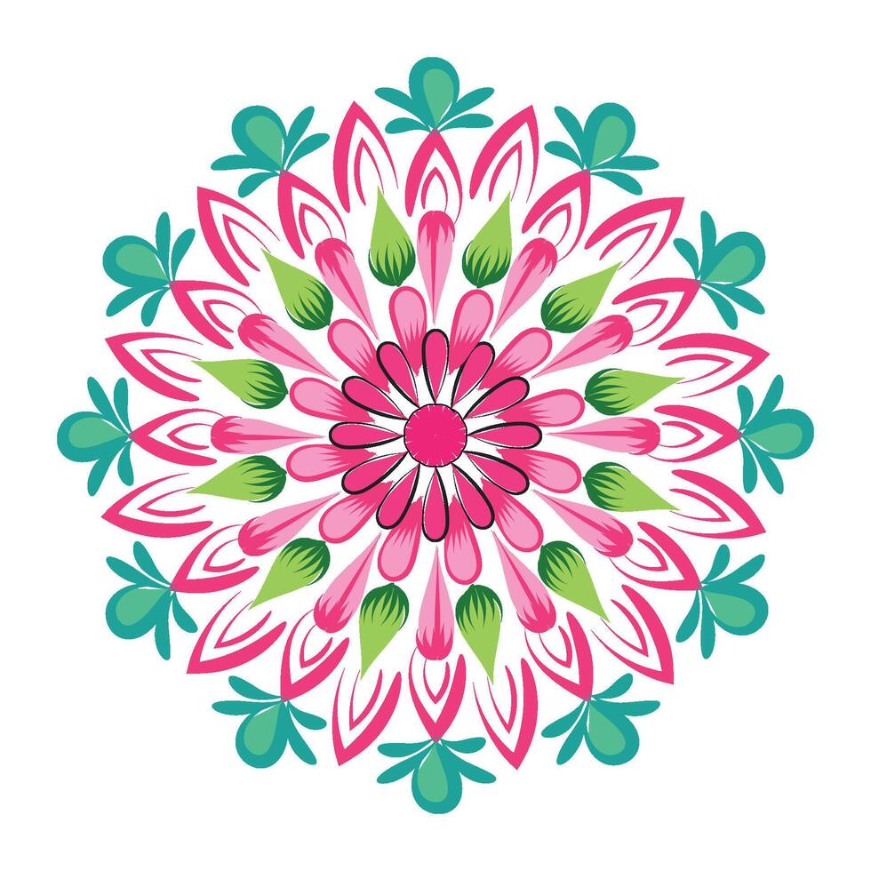 Elegant Simple Mandala line Drawing for print or use as Embroidery design vector