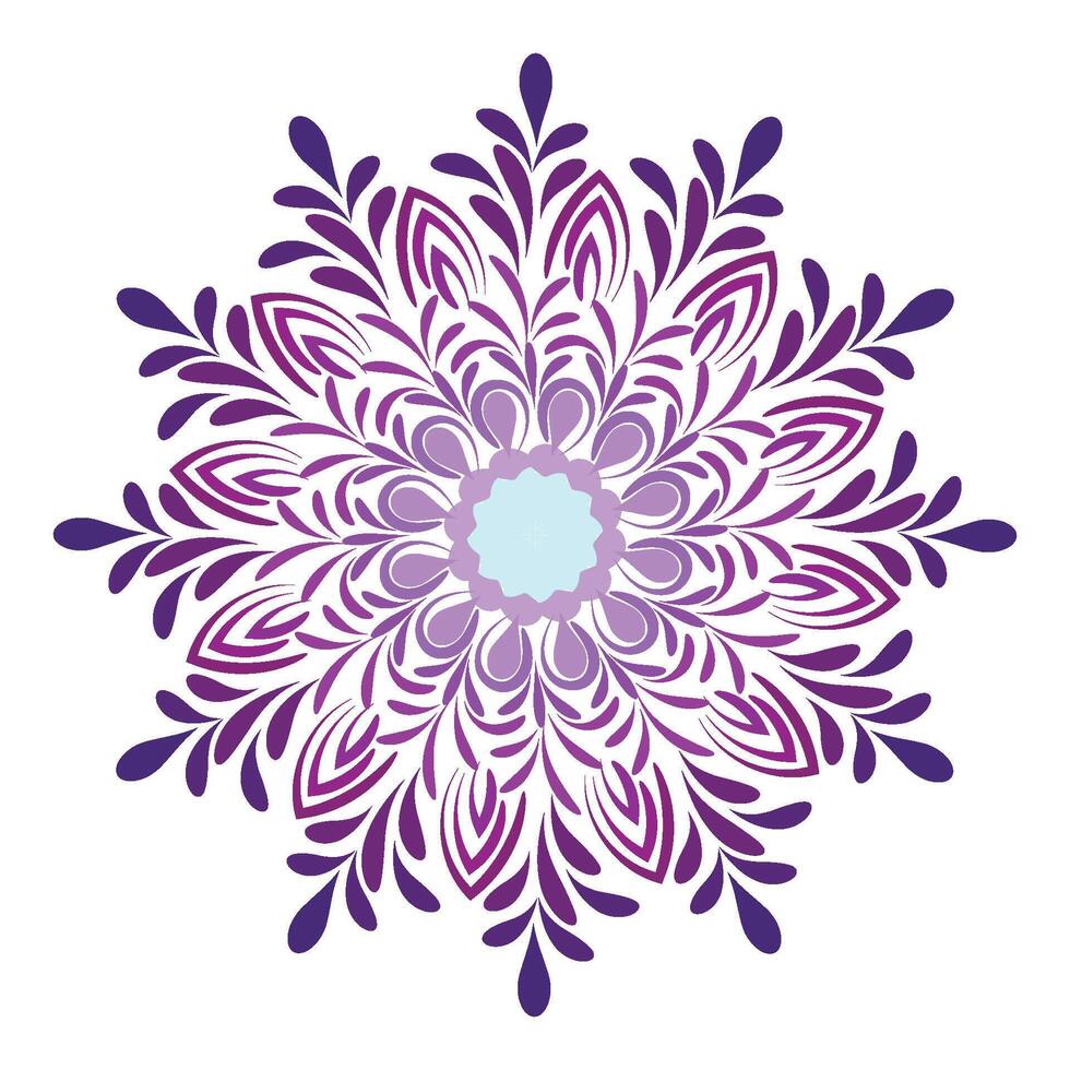 Elegant Simple Mandala line Drawing for print or use as Embroidery design vector