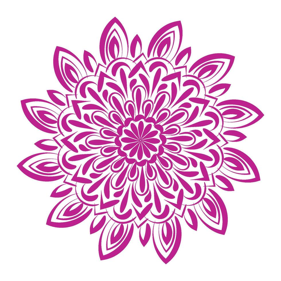 Elegant Simple Mandala line Drawing for print or use as Embroidery design vector
