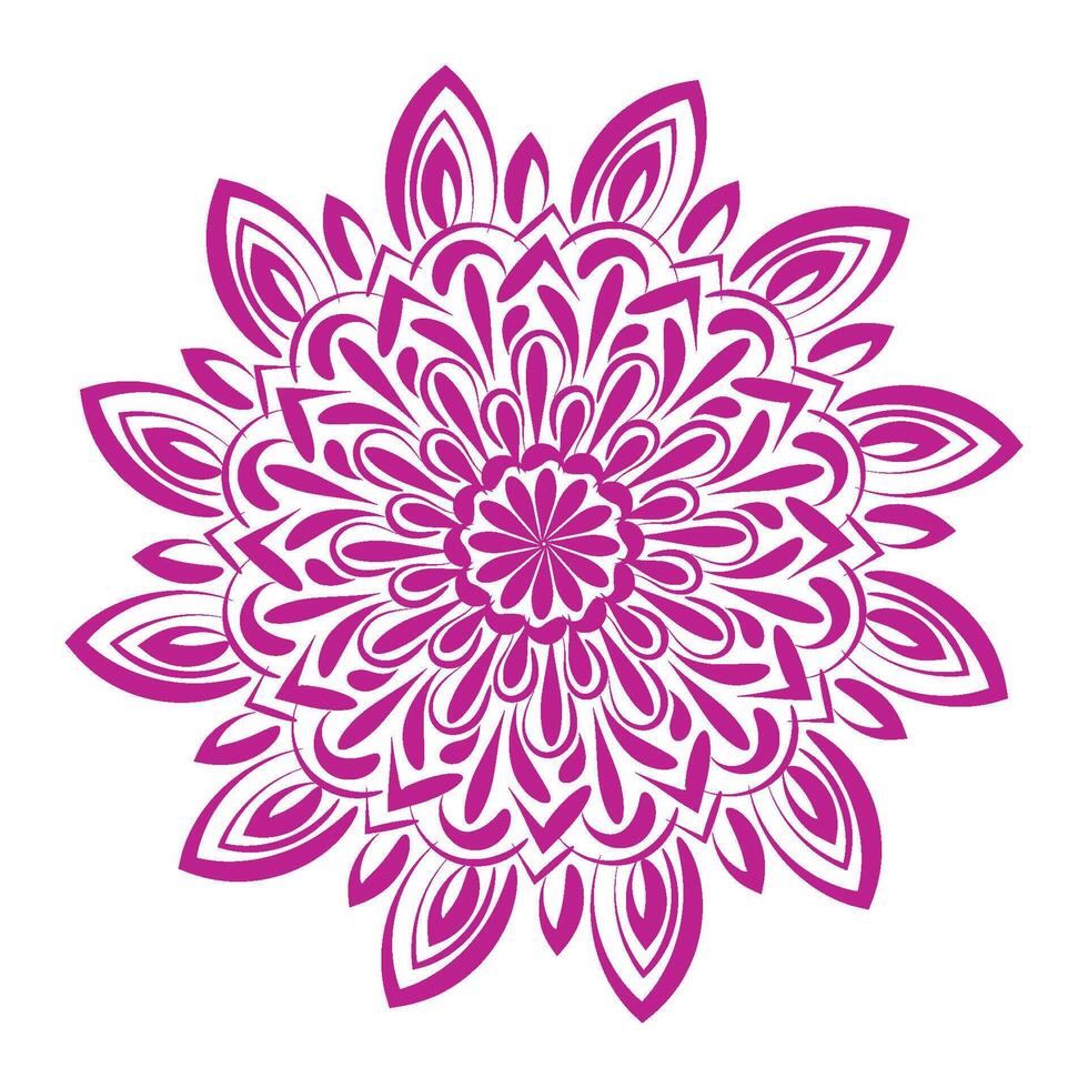 Elegant Simple Mandala line Drawing for print or use as Embroidery design vector