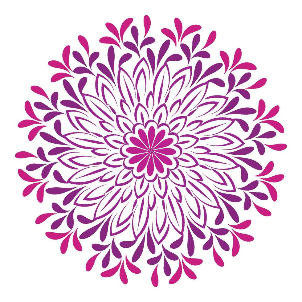 Elegant Simple Mandala line Drawing for print or use as Embroidery design vector