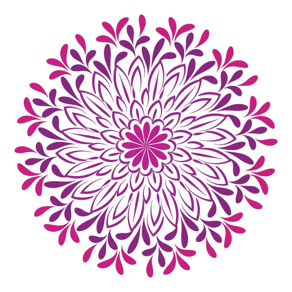 Elegant Simple Mandala line Drawing for print or use as Embroidery design vector