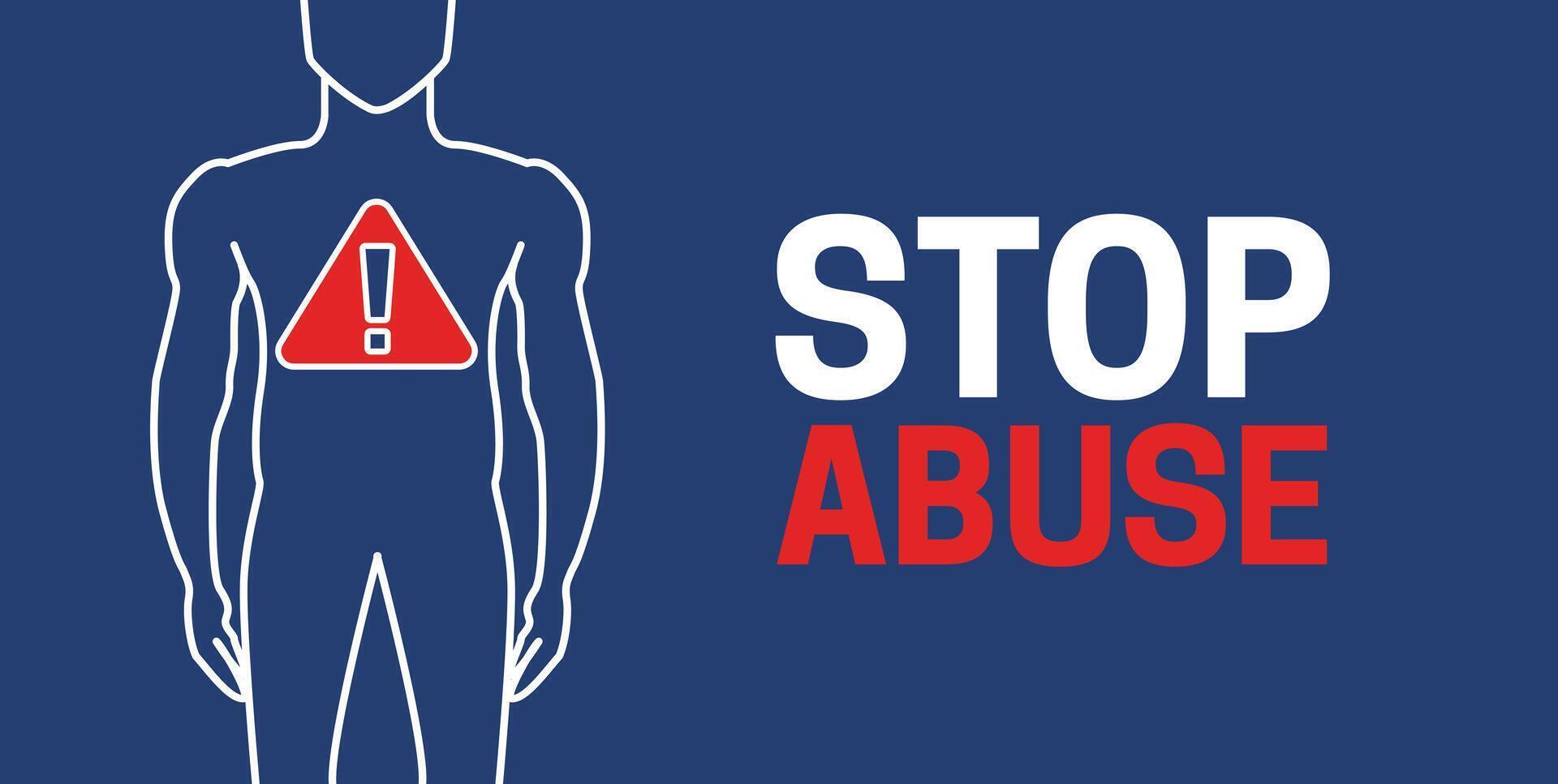 Stop Abuse Background Illustration with a Man vector
