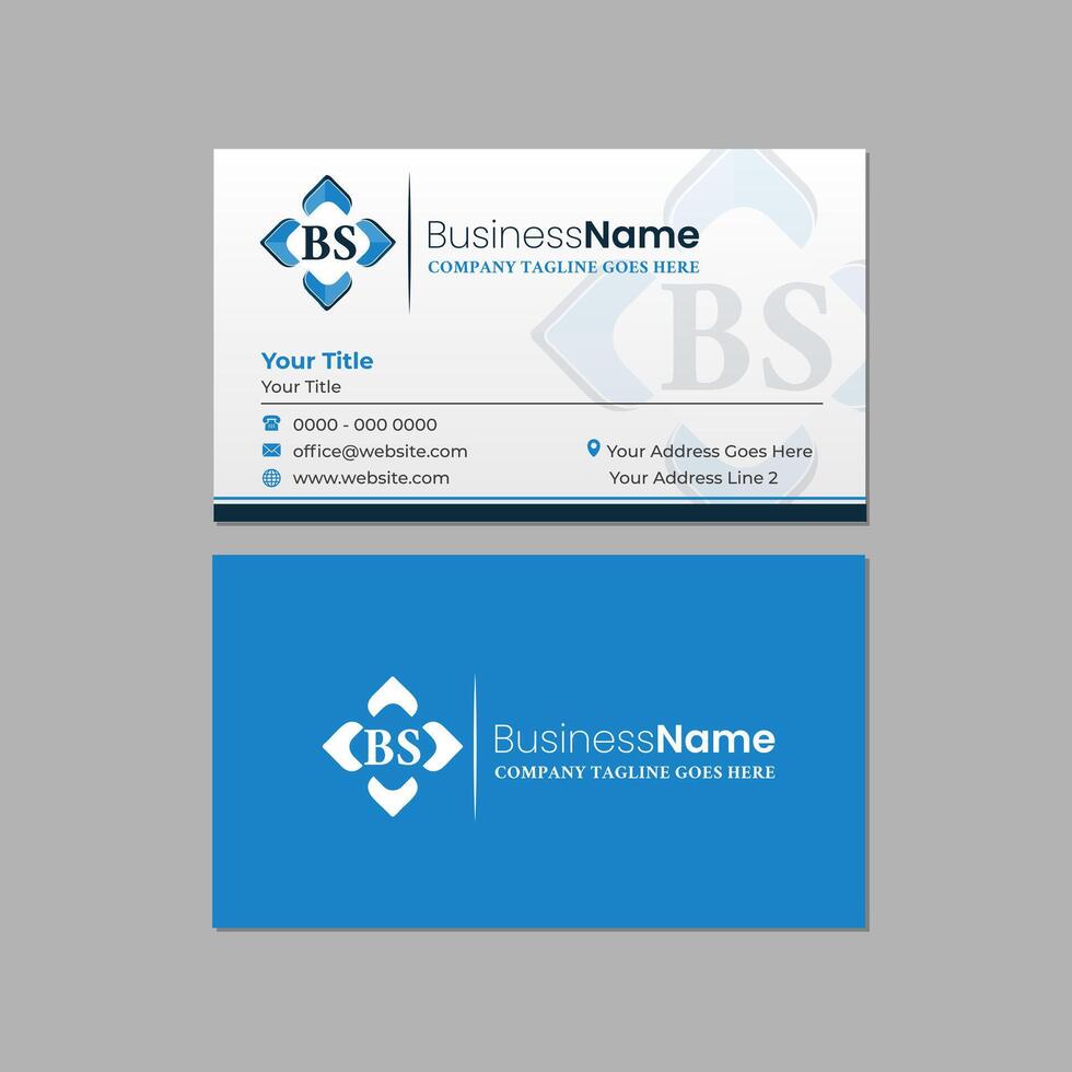 BS Monogram Company Business Card Template with Logo vector