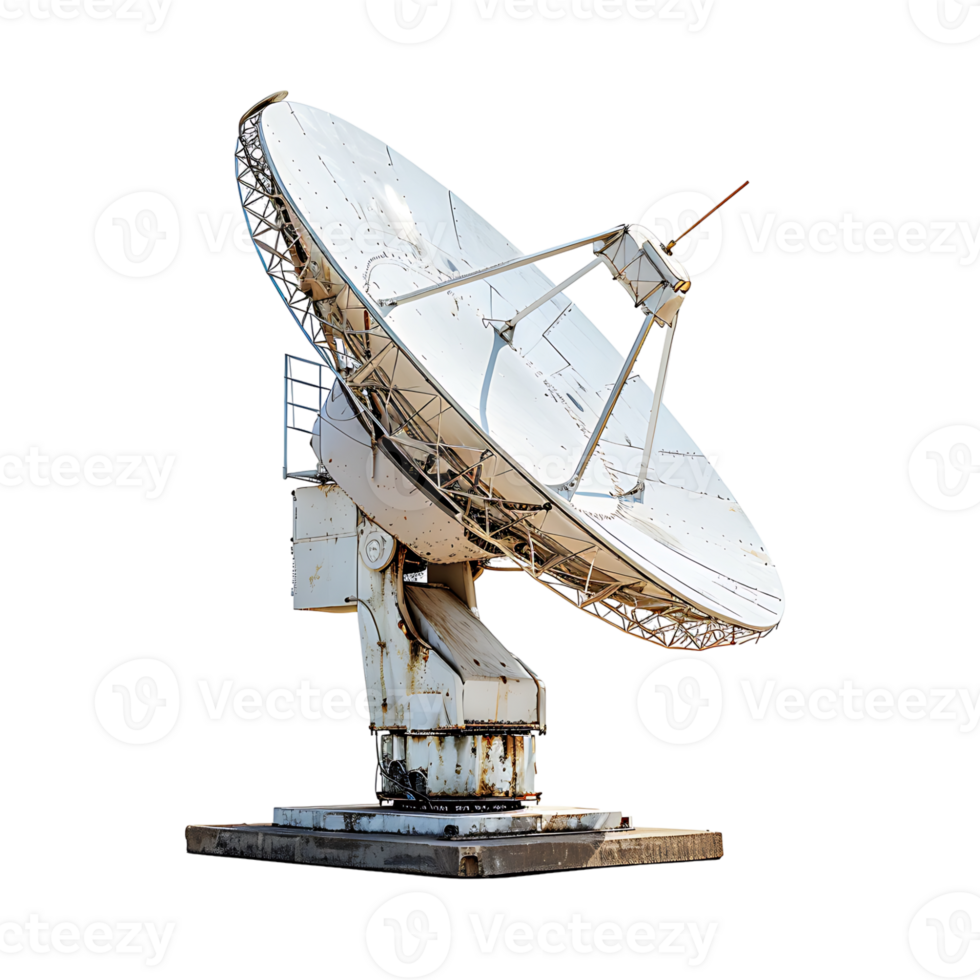 Satellite dish on isolated transparent background png