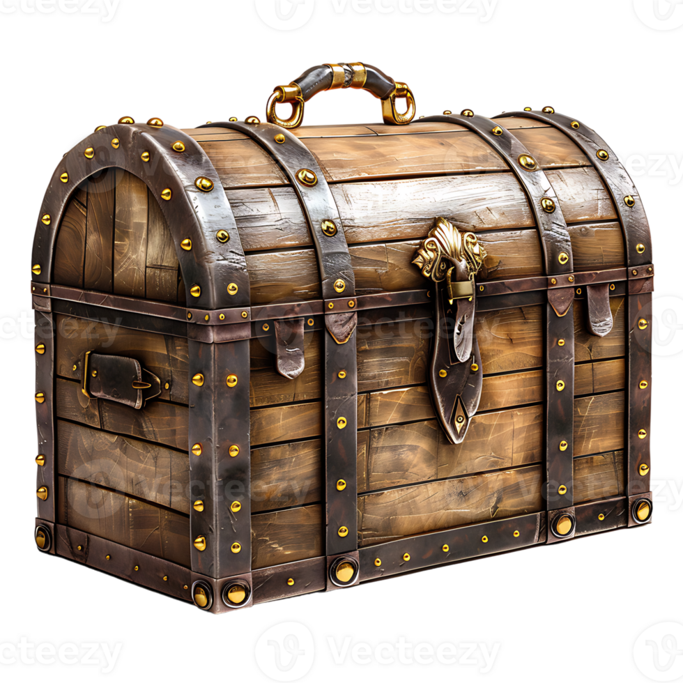 Treasure chest game asset on isolated transparent background png