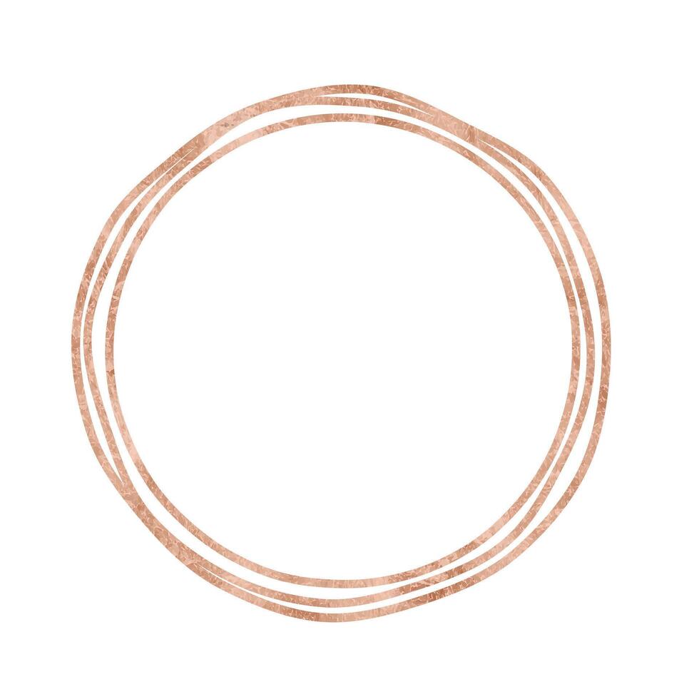 Feminine Circle Round Logo Template Frame Border in Rose Gold vector