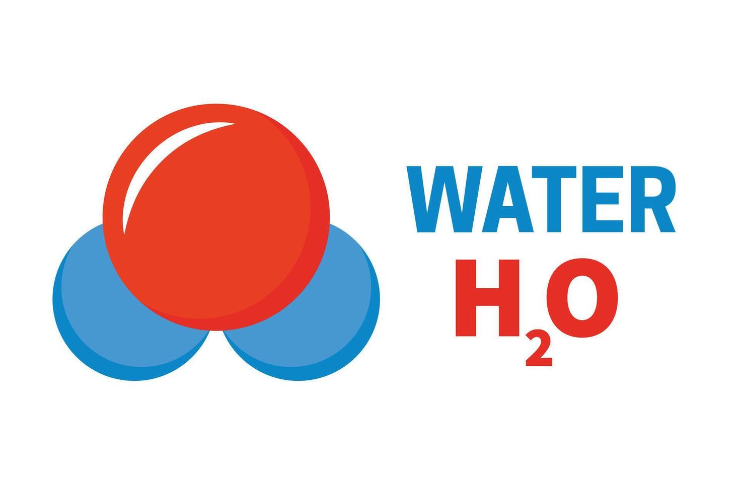 Water Molecule H2O Atomic Chemical Structure Illustration vector