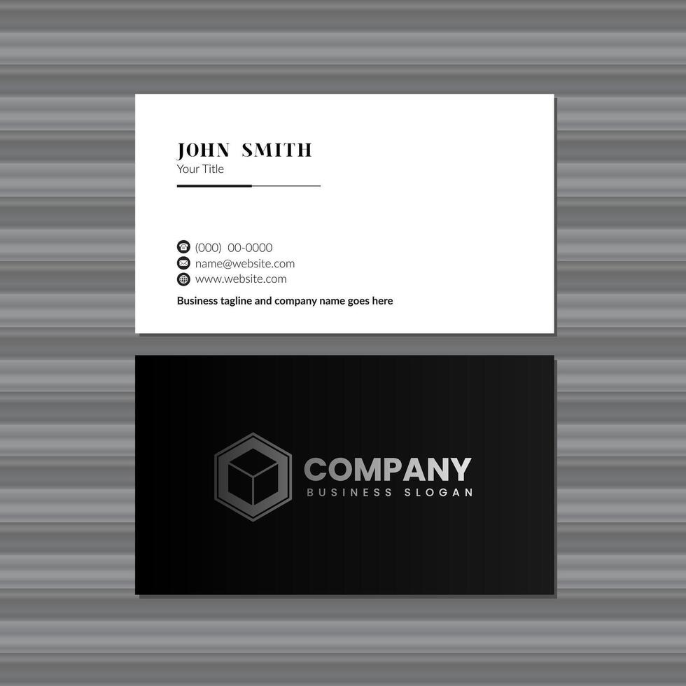 Minimal Black Business Card Design vector