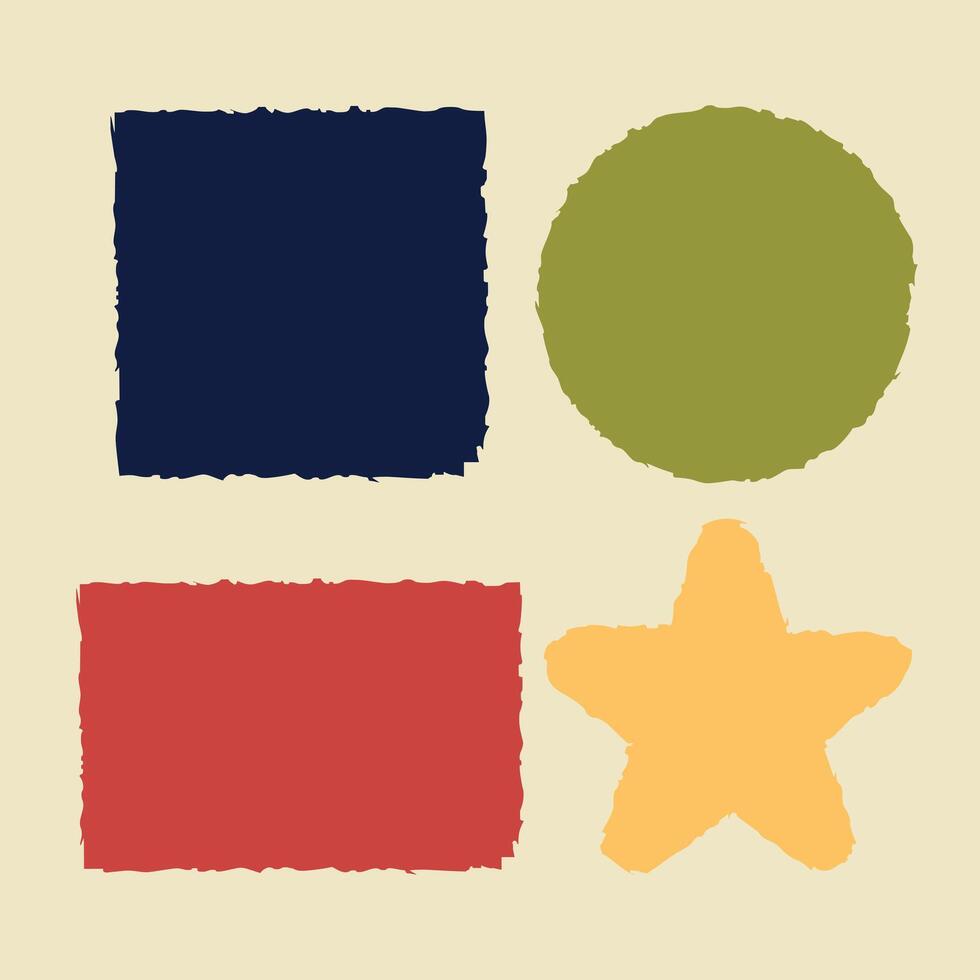 Grunge Brush Shapes Set in Retro Style vector