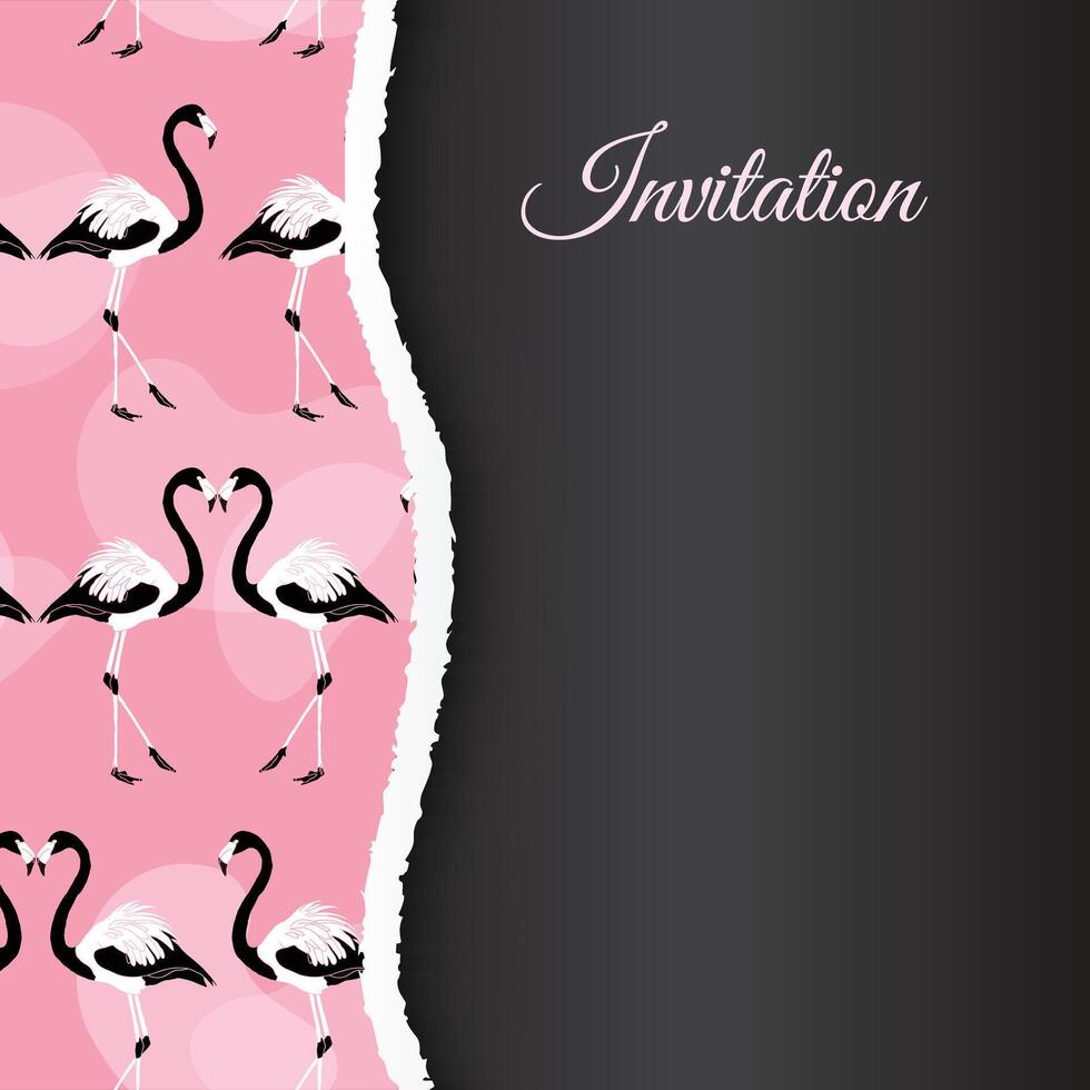 Pink and Black Flamingo Background Banner Design vector