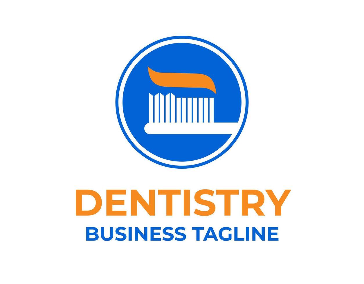 Round Dental Logo with Toothbrush vector