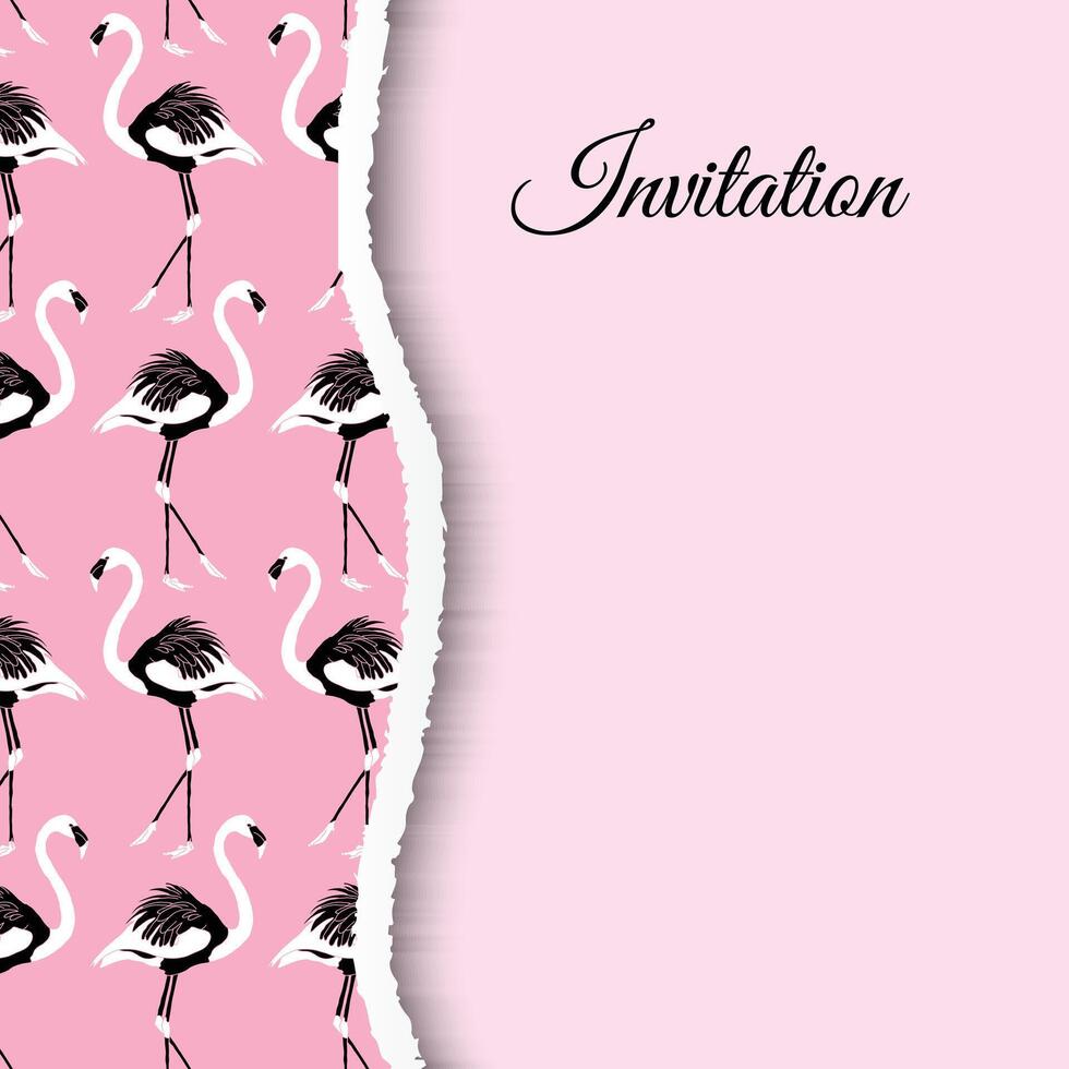 Light Pink Vintage Style Flamingo Background Banner Design vector