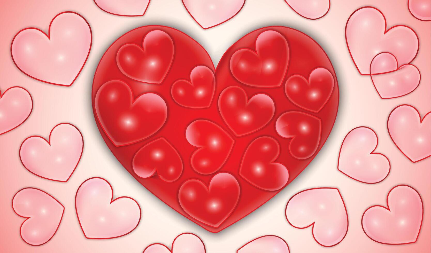 Red Hearts Valentine's Day Background Banner vector