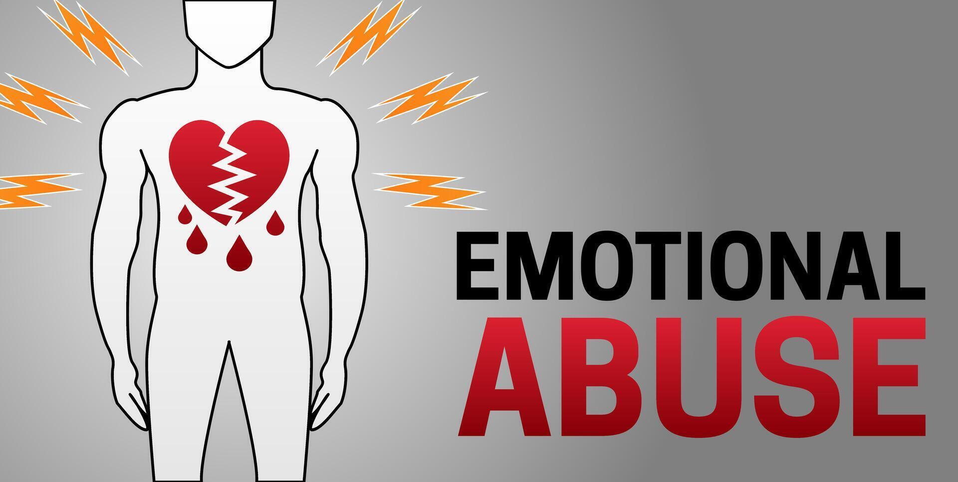 Emotional Abuse Background Illustration with Man vector