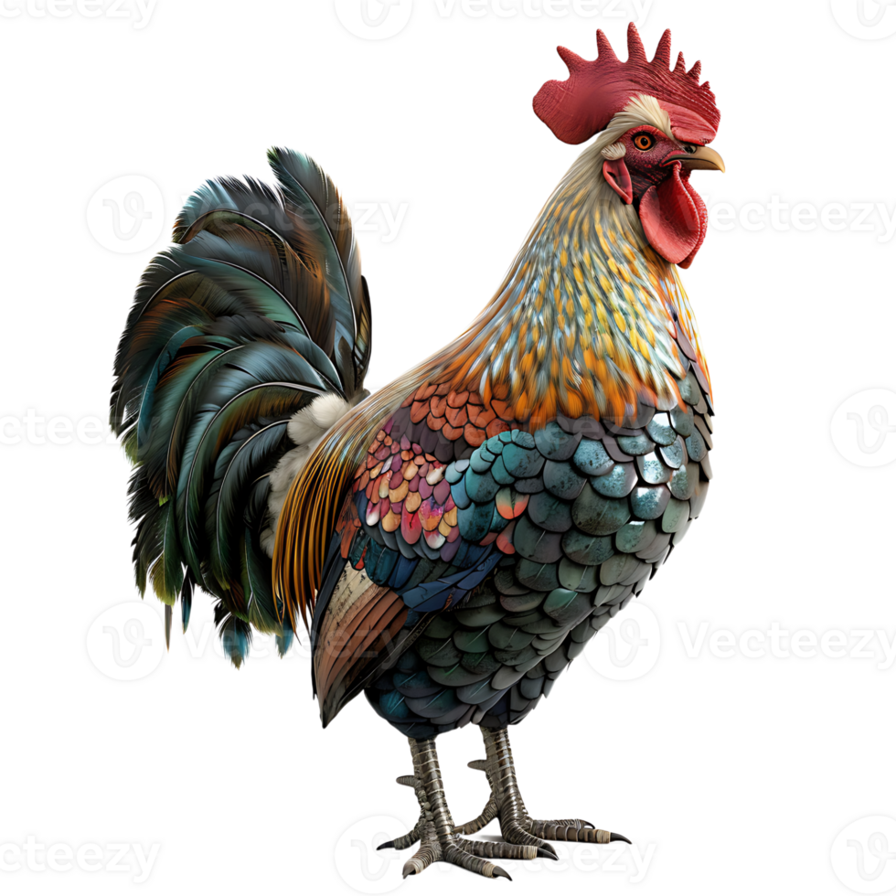 Rooster on isolated transparent background png