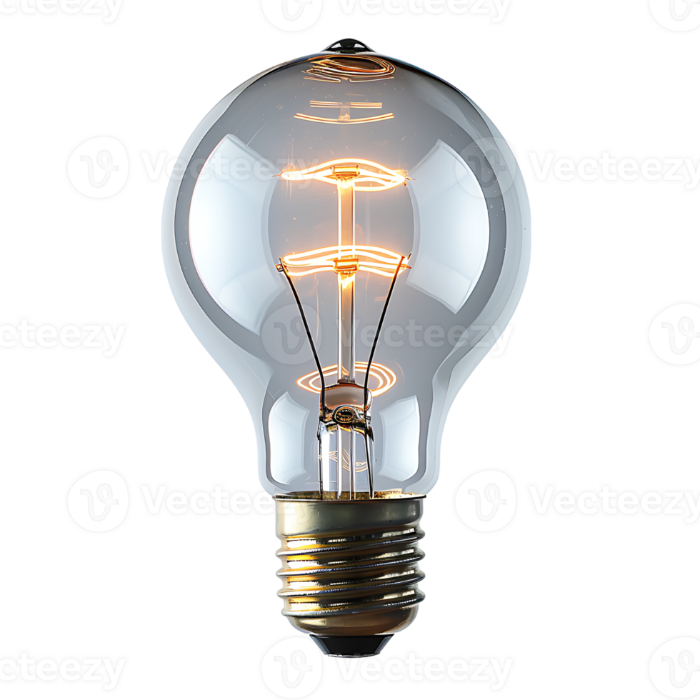 Tungsten electric bulb on isolated transparent background png