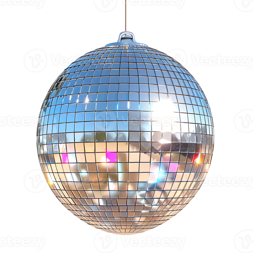 Mirror disco ball on isolated transparent background png