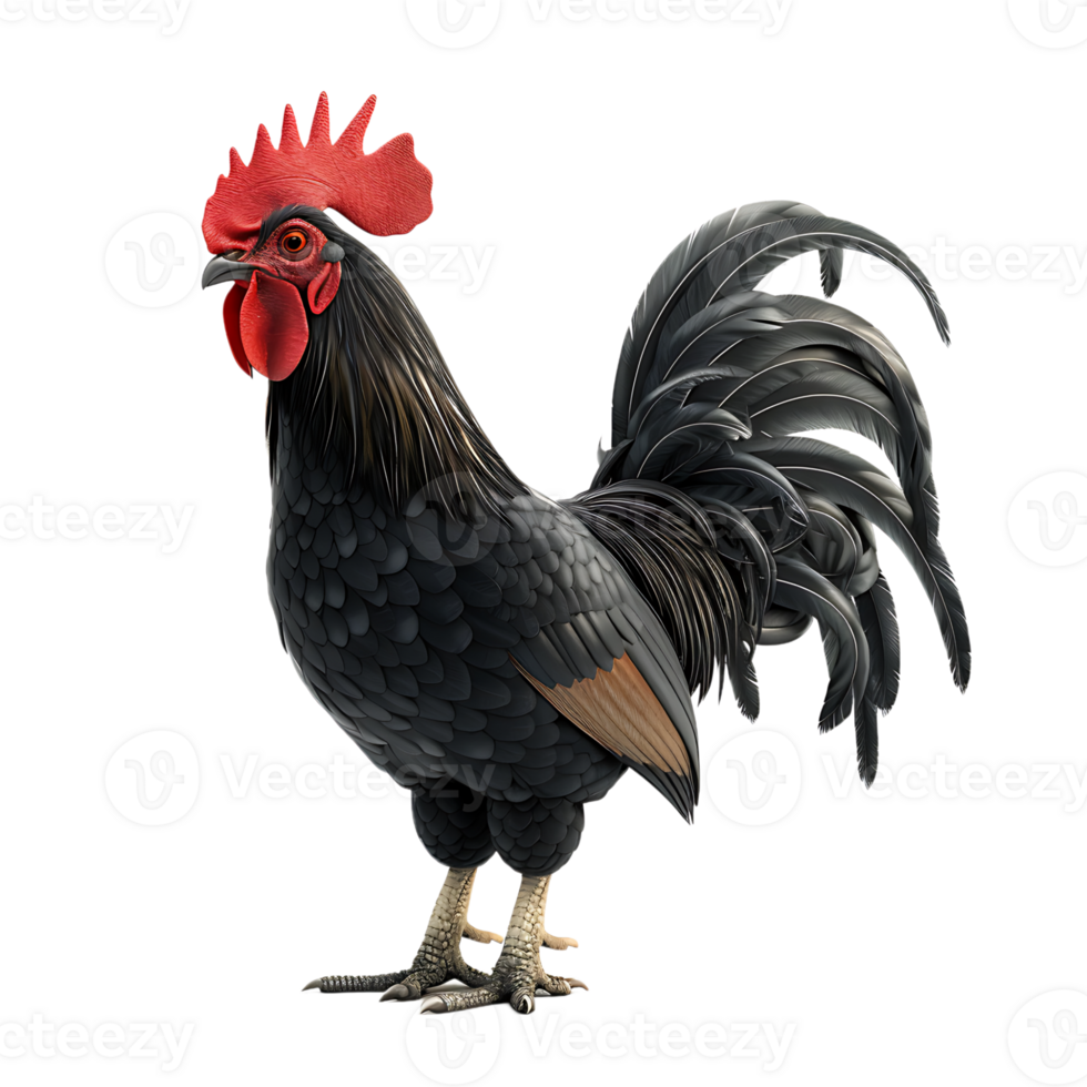 Rooster on isolated transparent background png