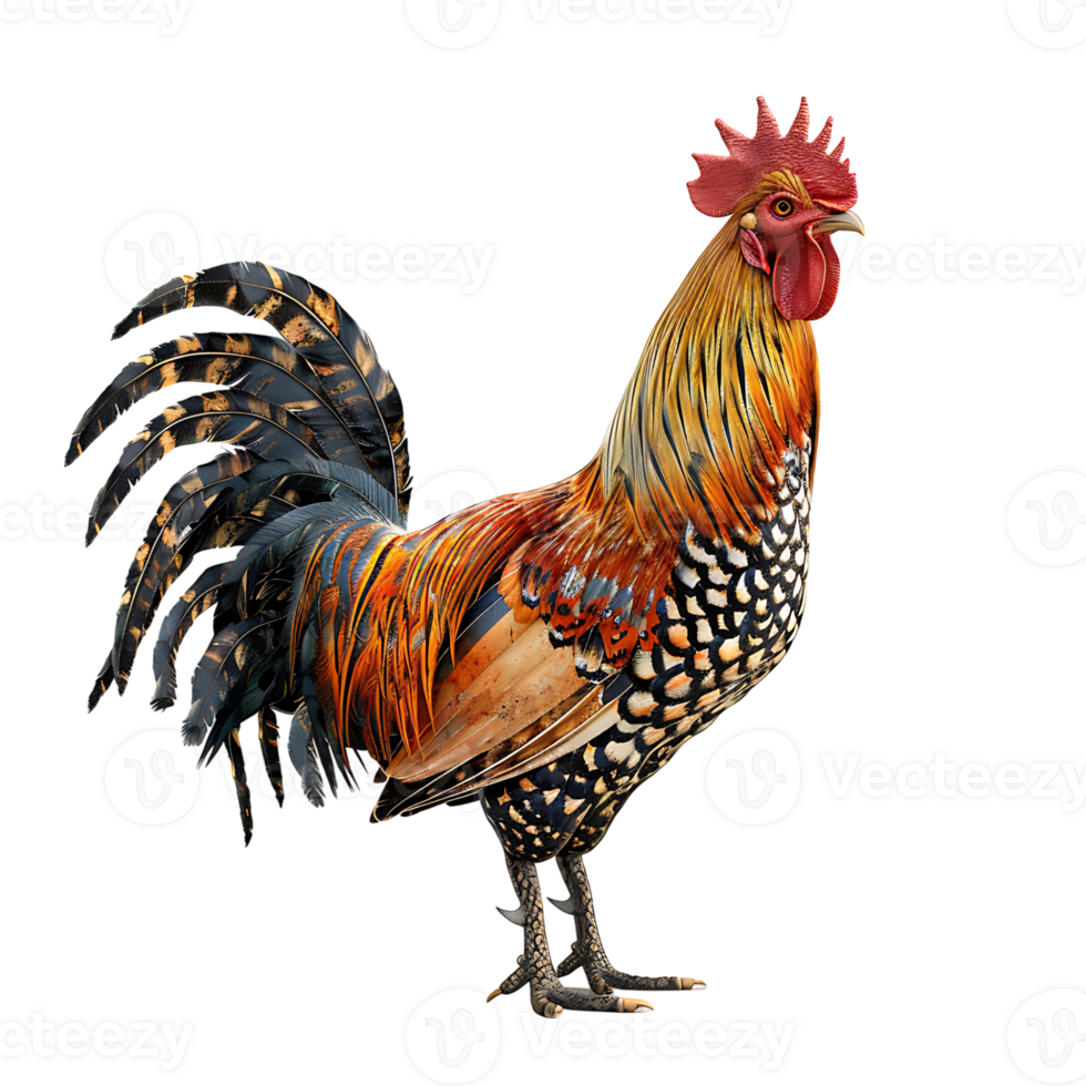 Rooster on isolated transparent background png