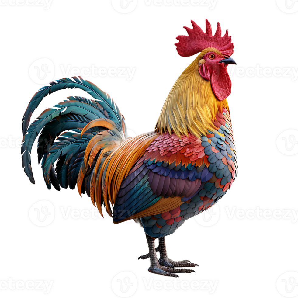 Rooster on isolated transparent background png