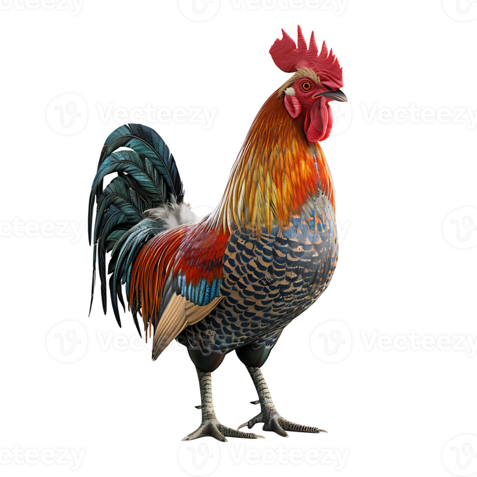 Rooster on isolated transparent background png