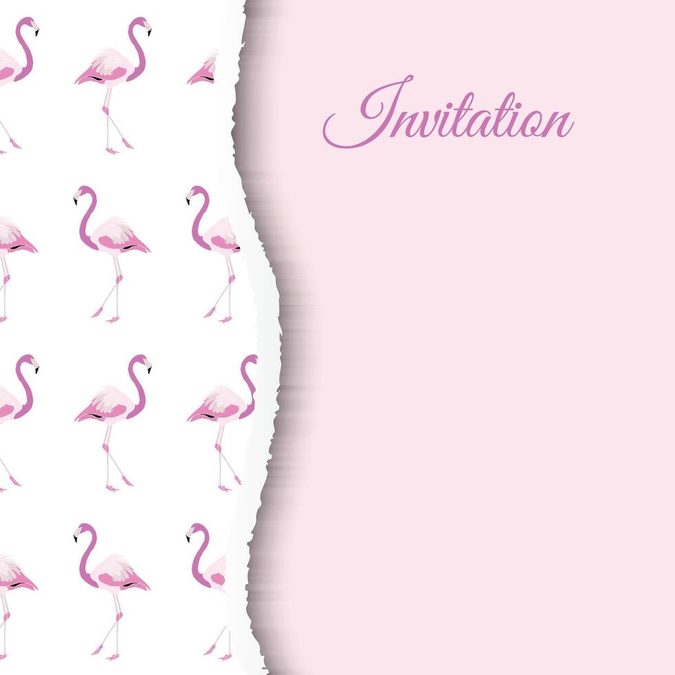 Light Pink Flamingo Background Design for Invitations vector