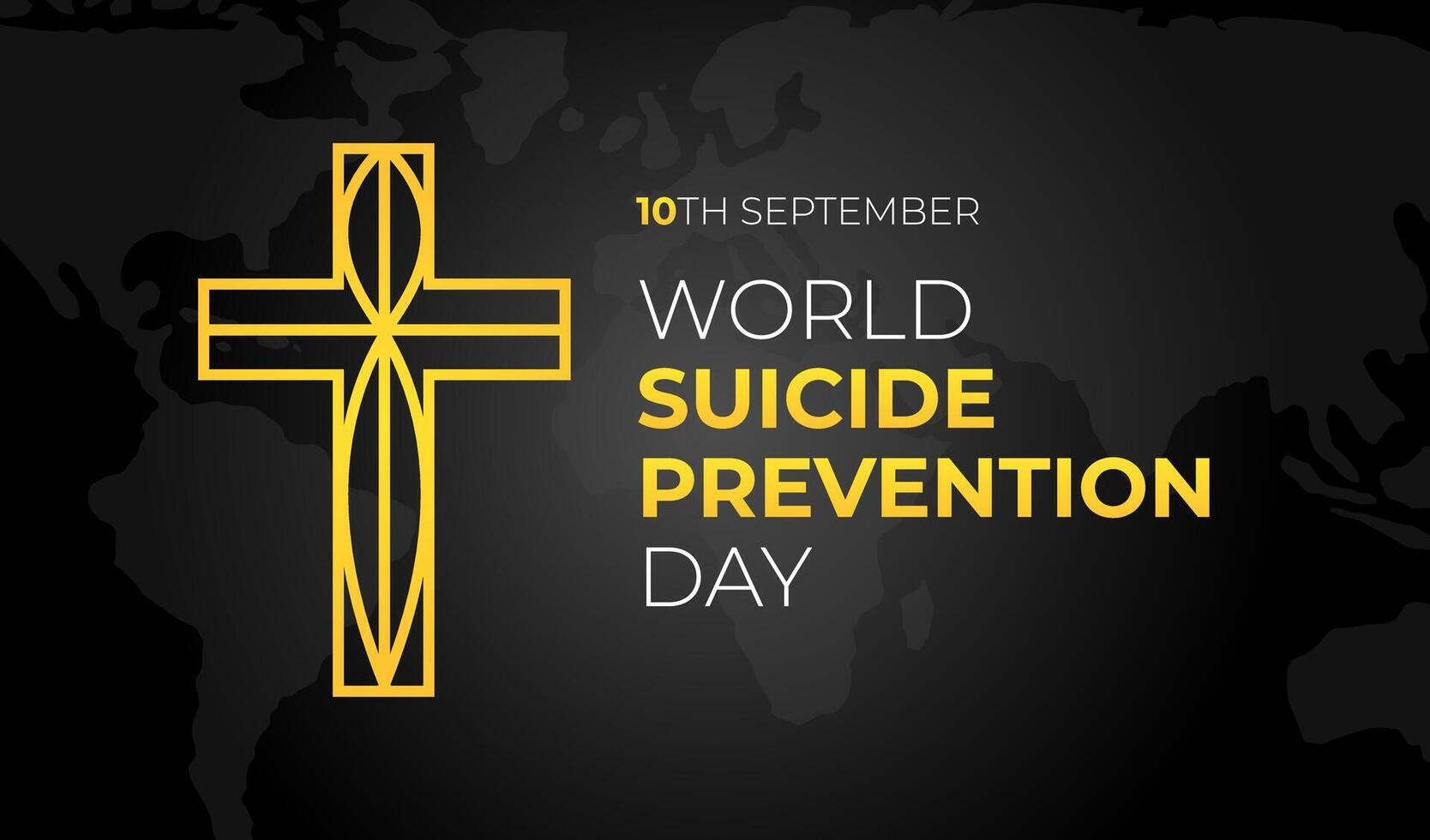 World Suicide Prevention Day Background with Christian Cross Illustration vector