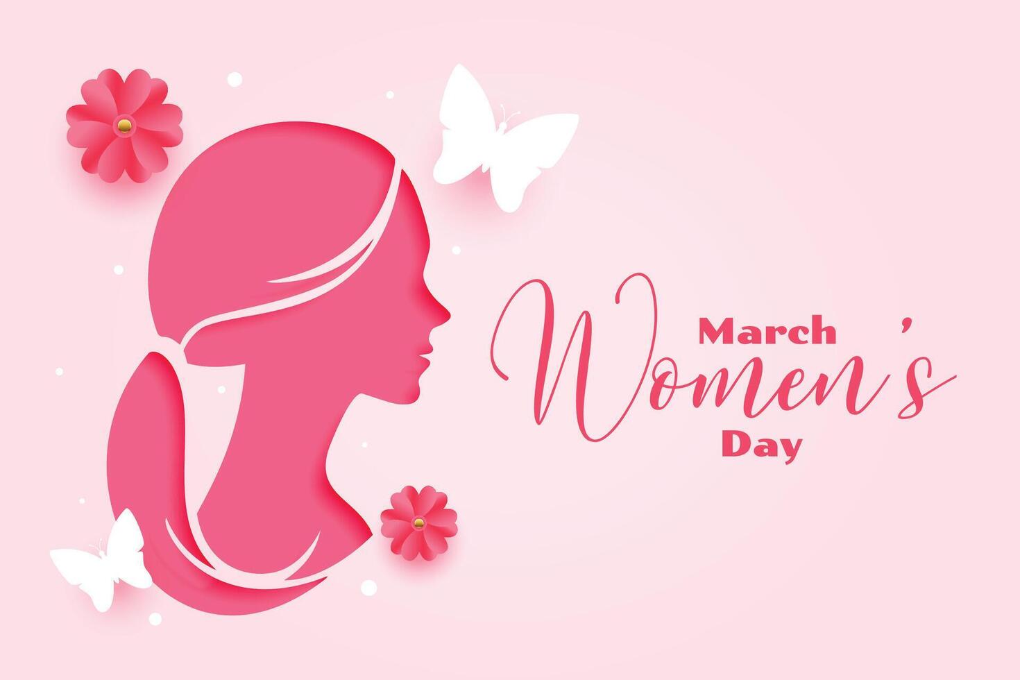 international womens day pink background in papercut style vector