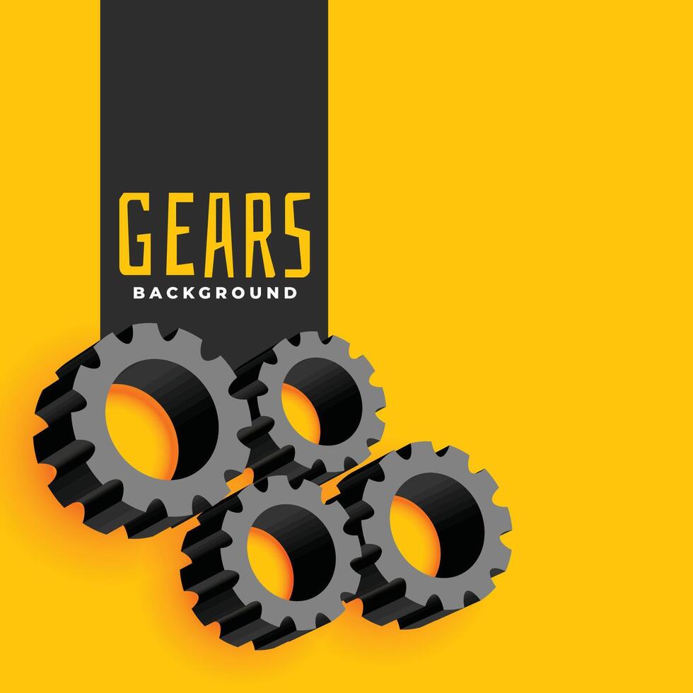 yellow background with gears symbols vector