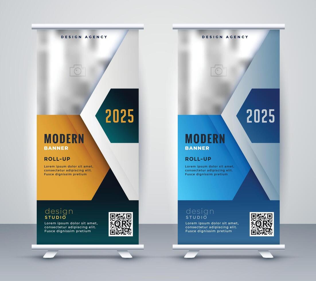 abstract business roll up presentation banner design vector