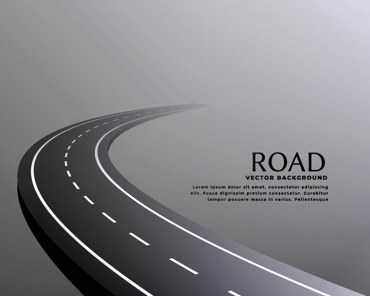 curved perspective road pathway background vector