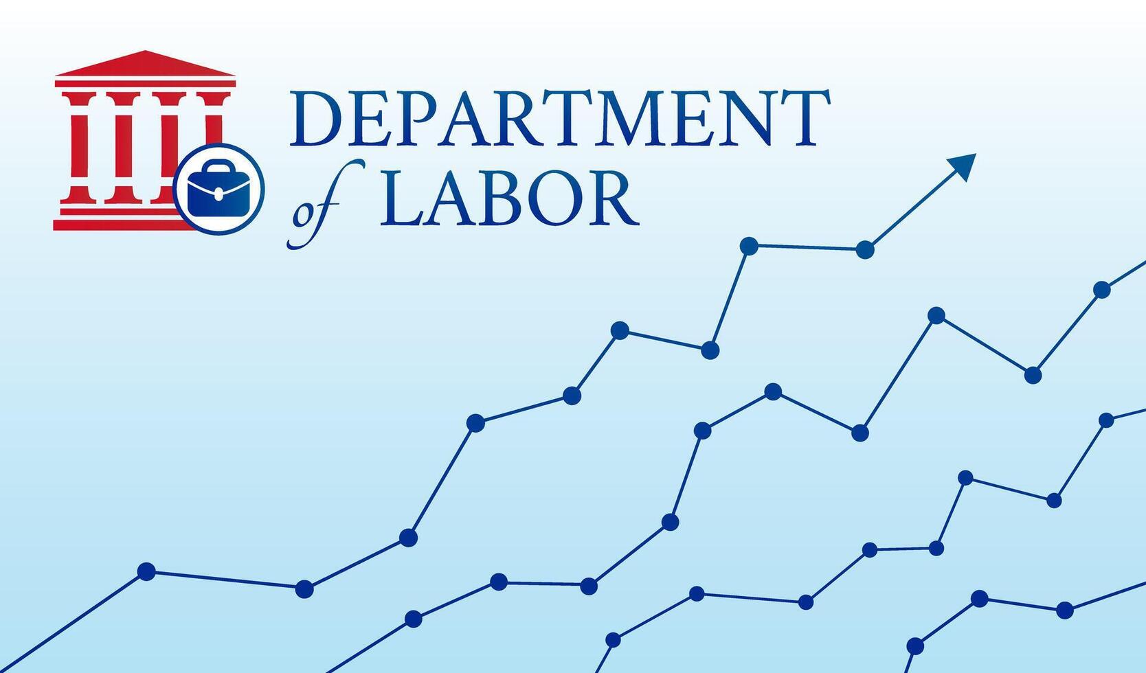 US Department of Labor Background Illustration with Growing Statistics vector