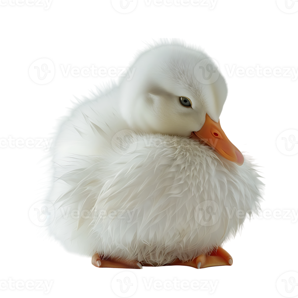 White pekin duck on isolated transparent background png